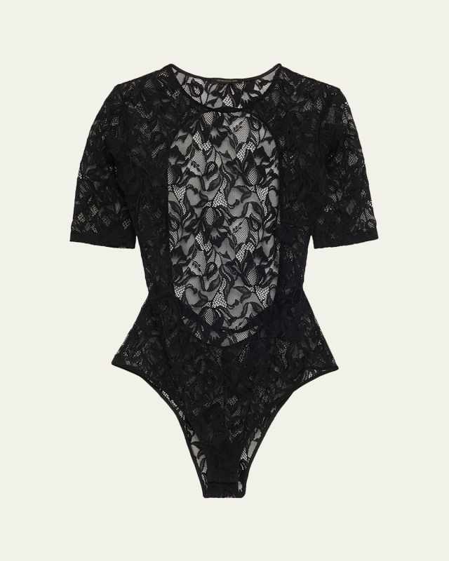 Sophie Open-Back Stretch Lace Bodysuit